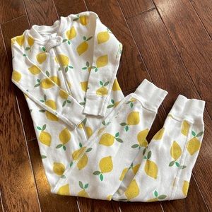 Hanna Andersson 3t zip long sleeve lemon pjs